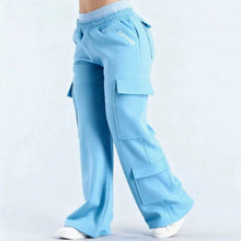 Load image into Gallery viewer, Women's Loose-Fit Casual Pants with Pockets – Solid Color Two-Tone Label