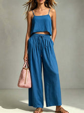 Load image into Gallery viewer, Women's Camisole & Wide-Leg Pants Two-Piece Set – Casual Summer
