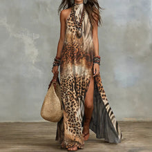 Load image into Gallery viewer, Women's Sleeveless Split Floral Print Maxi Dress