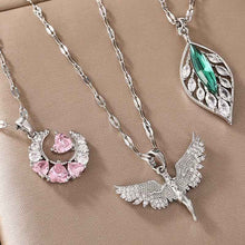 Load image into Gallery viewer, Women’s Dream Moon Necklace - Titanium Steel with Green, Pink, and White Accents for Elegant Style