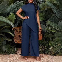 Load image into Gallery viewer, Asymmetrical Sleeveless Top & Pants Set – Women’s Two-Piece