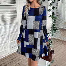 Load image into Gallery viewer, Women's Round Neck Long Sleeve Dress