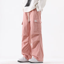 Load image into Gallery viewer, Couple American Retro High Street Fashionable Pleated Straight Cargo Pants