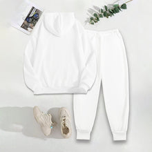 Load image into Gallery viewer, Women's Solid 2-Piece Set Letter Print Hoodie With Pocket