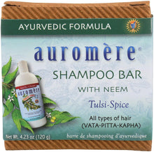 Load image into Gallery viewer, Auromère Ayurvedic Shampoo Bar – Tulsi-Spice | All-in-One Hair & Body Soap | Vegan, Zero-Waste, Neem & Herbal Formula (4.23 oz)