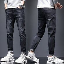 Load image into Gallery viewer, Mens Ripped Denim Jeans With Cat-Whisker Scratches