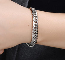 Load image into Gallery viewer, Luxury Miami Stainless Steel Chain Bracelets For Men Flat Curb Bracelet Hip Hop Rock Sports Jewelry Style