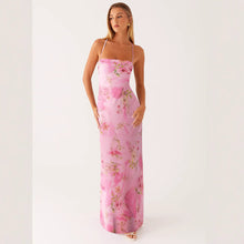 Load image into Gallery viewer, Printed Sleeveless Strap Bodycon Maxi Dress | High Waist