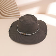 Load image into Gallery viewer, Wide-Brim Leather Patch Fisherman Hat – UV Sun Protection Outdoor Hat