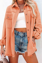 Load image into Gallery viewer, Women Exposed Seam Collared Neck Button Up Jacket with Pockets Stylish Casual Everyday Wear