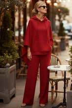 Load image into Gallery viewer, Women's Cape-Sleeve Hoodie & Wide-Leg Pants Resort Set
