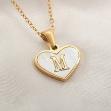 Load image into Gallery viewer, 26 Letter Heart-shaped Necklace White Shell Love Clavicle Chain Fashion Personalized Necklace For Women Jewelry Valentine's Day