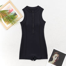 Load image into Gallery viewer, Women's Zip-Up Sleeveless Athletic One-Piece Swimsuit – Conservative High-Waist