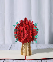 Load image into Gallery viewer, 3D Laser-Cut Engagement Card: Red Heart & Romantic Silhouette