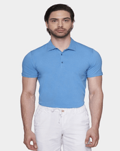 Load image into Gallery viewer, The Mercerized Cotton Polo (Blue)