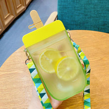 Load image into Gallery viewer, 1PC 300ML Cute Straw Cup Water Bottle Outdoor Juice Drinking Water Bottle Suitable for Adult Children with Rope Cute Straw Cup With Rope New Plastic Popsicle Water Bottle Outdoor Transparent Juice Drinking Cup
