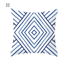 Load image into Gallery viewer, 1pc Blue Geometric Landscape Pillowcase Waist Throw Cushion Cover Sofa Printed Navy Blue Throw Pillow Covers Sea Texture Cushion Cover Elegant Decor Square Pillows Covers Car Home Decor 45x45CM