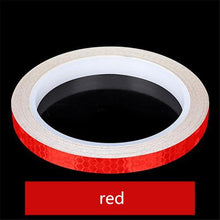Load image into Gallery viewer, 1PC Car Styling Reflective Stripe Tape Motorcycle Bike Body Rim Wheel Stripe Tape Stickers Decorative Reflective Wheel Rim Stripe Decal Sticker for Motorcycle Wheels Car Cycling Bike Bicycle Night Safety Decoration Stripe Universal Blue Red Yellow