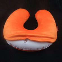 Load image into Gallery viewer, 1PC New U Shaped Travel Pillow Car Air Flight Inflatable Pillows Neck Support Headrest Cushion Soft Nursing Cushion Black U-Shape Travel Pillow Automatic Air Inflatable Airplane Car Pillows Ring Pillow Folding Press Type Bed Pillows