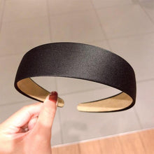 Load image into Gallery viewer, 1PC Plastic Fashion Canvas Wide Headband Hair Band Headwear Bezel Hair Accessories For Woman Satin Covered Resin Hairbands Gorgeous Hair Accessories For Women