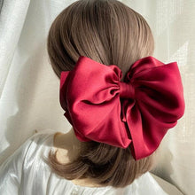 Load image into Gallery viewer, 1PC Winter Velvet Bowknot Hair Clips Hand Tie Large Pigtail Bows Hairpin For Women Girls Satin Temperament Elegant Fashion Hairgrips Accessories For Party