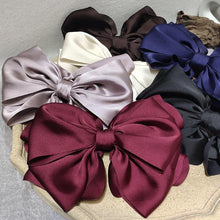 Load image into Gallery viewer, 1PC Winter Velvet Bowknot Hair Clips Hand Tie Large Pigtail Bows Hairpin For Women Girls Satin Temperament Elegant Fashion Hairgrips Accessories For Party