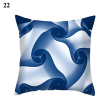Load image into Gallery viewer, 1Pcs Blue Pattern Cushion Cover Polyester Pillowcase Decorative Navy Blue White Pillow Covers Pillow Case Blue Home Bedroom Sofa Decor Pillow Cover