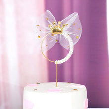 Load image into Gallery viewer, 1Pcs Metal Happy Birthday Cake Topper Artificial flowers Cake Toppers Happy Birthday Cake Topper Metal And Acrylic Cake Decoration With Pink Artificial Flower Cluster For DIY Baby Shower Birthday Party Decoration Baking Decor