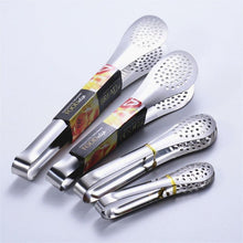 Load image into Gallery viewer, 1pcs Stainless Steel Kitchen Tong Heat Resistant Hollow-Out Barbecue Tongs Food Tongs Kitchen Tools BBQ Tools Accessories Stainless Steel Food Tongs Cooking Clips Buffet BBQ Tongs