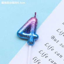 Load image into Gallery viewer, 1pcs Starry Sky Candles Birthday Cake Decoration Gradient Party Cake Decor Candles Happy Birthday Number Candles for Cake Topper Decoration for Party