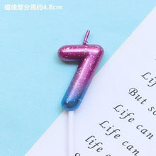 Load image into Gallery viewer, 1pcs Starry Sky Candles Birthday Cake Decoration Gradient Party Cake Decor Candles Happy Birthday Number Candles for Cake Topper Decoration for Party