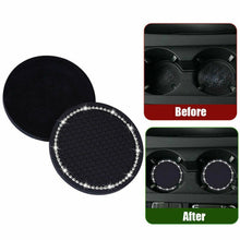 Load image into Gallery viewer, 1PCS Universal 7cm Car Style Coasters Pad Pink Cup Holder Mat Rhinestone Waterproof Anti Slip Vehicle Bling Car Coasters Pink PVC Travel Auto Cup Holder Insert Coaster Anti Slip Crystal Vehicle Interior Accessories Cup Mats For Women Girl