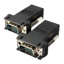 Load image into Gallery viewer, 1pcs VGA Extender Male To LAN Video CAT5 CAT6 RJ45 Network VGA Extender To RJ45 Network Cable Adapter DB15 Port To RJ45 Enternet For Multimedia TV
