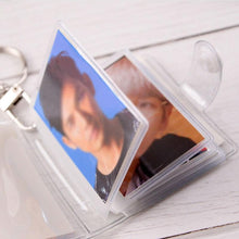 Load image into Gallery viewer, 2 Inch Photo Album PVC Sequins Transparent Sticker & Name Card Holder 16 Pockets Photo Holder Business Card Bag Mini Photo Holds Photos with Key Chain Album Gifts