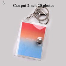 Load image into Gallery viewer, 2 Inch Photo Album PVC Sequins Transparent Sticker & Name Card Holder 16 Pockets Photo Holder Business Card Bag Mini Photo Holds Photos with Key Chain Album Gifts