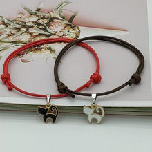 Load image into Gallery viewer, 2 pcs Set Couple Trendy Bracelet For Friend Lock Key Design Black Color Rope Couple Bracelets For Women Men Attraction Matching Bracelet Gifts For Boyfriend Girlfriend Best Friend Eternal Love Charms Adjustable Jewelry