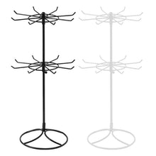 Load image into Gallery viewer, 2-Tier Rotary Jewelry Stand Rack Earrings Necklace Display Organizer Holder Rotating Durable Jewelry Rack Display Hanger Rotating 2 Tier Jewelry Tree Organizer in Black Metal Jewelry Organizer