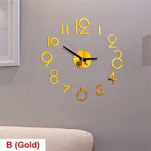 Load image into Gallery viewer, 20 Inch Wall Clock Round Style Number Coffee Tea Cup Modern Large Silent Wall Stickers for Hall and Bedroom Home Decorations Arabic Numeral Wall Clocks Acrylic Mirror Stickers/Home Decor Design Acrylic Wall Clock Stickers Home Living Room Decoration