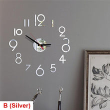 Load image into Gallery viewer, 20 Inch Wall Clock Round Style Number Coffee Tea Cup Modern Large Silent Wall Stickers for Hall and Bedroom Home Decorations Arabic Numeral Wall Clocks Acrylic Mirror Stickers/Home Decor Design Acrylic Wall Clock Stickers Home Living Room Decoration