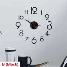 Load image into Gallery viewer, 20 Inch Wall Clock Round Style Number Coffee Tea Cup Modern Large Silent Wall Stickers for Hall and Bedroom Home Decorations Arabic Numeral Wall Clocks Acrylic Mirror Stickers/Home Decor Design Acrylic Wall Clock Stickers Home Living Room Decoration