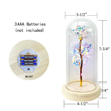 Load image into Gallery viewer, 20 Led Lights Crystal Galaxy Rose in The Glass Dome Gift for Girlfriend - Beauty and The Beast Style Galaxy Rose Flower Gift