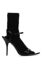 Load image into Gallery viewer, Balenciaga Women Black Leather Avenue Sock Sandals
