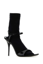 Load image into Gallery viewer, Balenciaga Women Black Leather Avenue Sock Sandals