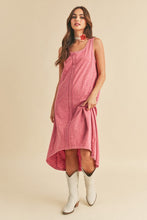 Load image into Gallery viewer, High-Low Hem Scoop Neck Midi Tank Comfortable Summer Dress For Women – Versatile, Stylish, and Comfortable for Every Occasion