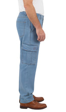 Load image into Gallery viewer, Men’s Double Cargo Pocket Pull-On Jeans – Rugged Cargo Pants in Cotton Blend Fabric
