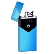 Load image into Gallery viewer, Modern Dual Arc USB Electric Touch Lighter LED ScreenTouch Fire Plasma Arc Lighter Windproof Metal Novelty Lighter Mens Gift In Elegant Gentlemen MEtal Lighter Style