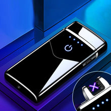 Load image into Gallery viewer, Modern Dual Arc USB Electric Touch Lighter LED ScreenTouch Fire Plasma Arc Lighter Windproof Metal Novelty Lighter Mens Gift In Elegant Gentlemen MEtal Lighter Style