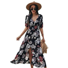 Load image into Gallery viewer, Fashion Casual Loose Party Short Sleeve Maxi Split Dress - Summer Dresses for Women