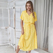 Load image into Gallery viewer, 2021 Fashion Summer Dress Women Polka Dot Print High Waist Vintage Dresses - Luxury Fashion Dresses For Women