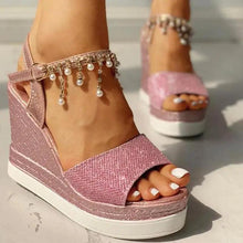 Load image into Gallery viewer, 2021 New Women Summer Sandals Studded Detail Luxury Shine Design Casual Womens Shoes